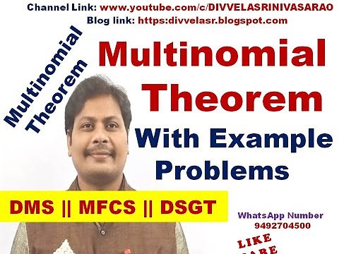 Multinomial Theorem || Multinomial Theorem with Example Problems || Multinomial || DMS || MFCS ||