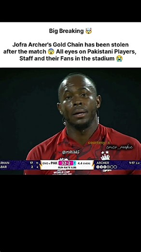 Jofra Archer Gold Chain stolen ☠️