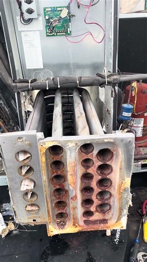 Taking out old heat exchanger ￼