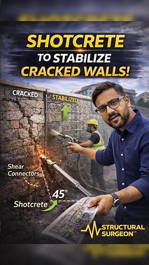How We Restored a Cracked Stone Wall | Shear Connectors + Shotcrete Process #stonerestoration #home