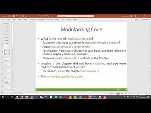 CPIT110 Chapter 6 (#80): 6.7 Modularizing Code - Part 1 of 2