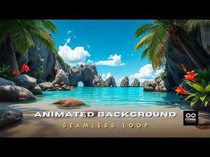 Animated Background - Tropical Beach Paradise & Relaxing Morning Ocean Stream Loop