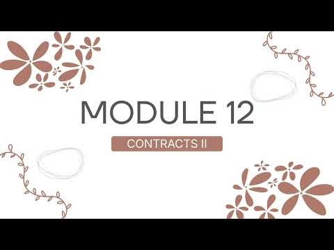 Contracts II | Mod 12 | Textbook