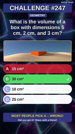 Box Volume Riddle 🤯 Did You Say 25 cm³?