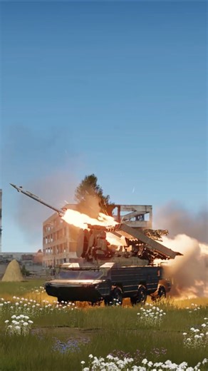 SA-6 Kub SAM fires as A-6 Intruder deploys flares 💥 #sa6 #kub #sam #a6 #intruder #flare #sim #combat