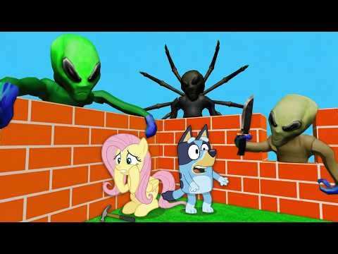 My Little Pony & Bluey PLAY Build and Survive in Roblox!
