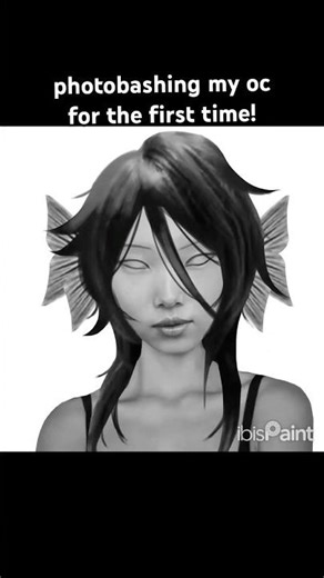 Photobashing my oc for the first time! Photos used arent mine.