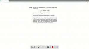 Two enzymes are both immobilized on the same flat, nonporous surface. For enzyme A the substrate is S1. For enzyme B the substrate is S2. The product of the first reaction is S2. That is: S1 EA⟶ S2 EA⟶ P a. Figure 3.P1 depicts the rate of the first reaction on the surface as a function of local concentrations of S1. If the bulk concentration of S1 is 100 mg / l and the mass transfer coefficient is 4 ×10^-5  cm / s, what is the rate of consumption of S1 for a 1  cm^2 surface? What is the surface 
