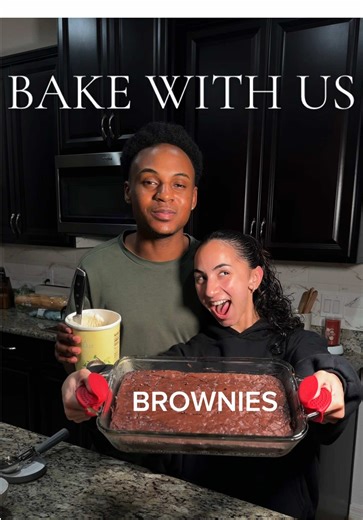 brownies were gone so quick 😭 @svjay best baking partner recipe: - 5 tbsp butter - 1 1/4 cups sugar - 2 eggs plus 1 egg yolk - 1 tsp vanilla - 1/3 cup vegetable oil - 3/4 cup cocoa powder - 1/2 cup flour - 1/8 tsp baking soda - 1 tbsp cornstarch - 1/4 tsp salt - 3/4 cup chocolate chips • mix dry and wet ingredients separately, bake in over at 350 for 45-60 minutes (depending on your oven) #brownies #baking #couple #love #brownierecipe