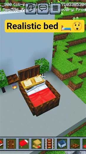 Minecraft realistic bed 🛏️😲|#minecraft #realistic #minecraftshorts