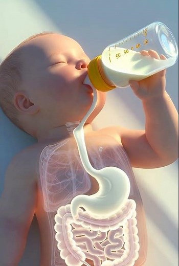 From Bottle to Belly: How Babies Digest Milk #digestiveprocess #baby