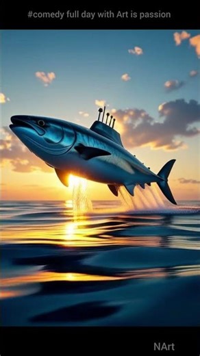 flying fish submarine #viral #funny #music #animals #cute #cartoon #comedy #cat #ai #fish#shorts