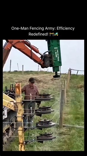 Entertainment | Tech | News on Instagram: "Meet the ultimate solution for rapid agricultural fencing! This custom-built rig allows a single operator to install hundreds of meters of barbed wire fencing in a fraction of the time it would take a manual crew. The All-in-One Machine This clever design combines post driving and wire installation into one seamless process: Hydraulic Post Driver (0:00 - 0:05): The heavy-duty hydraulic hammer pounds wooden posts deep into the ground with ease. Notice th