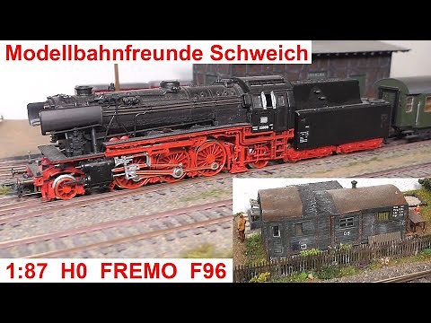 H0 Fremo modular layout Model Railway Friends Schweich 8/25 – Tillig Elite tracks, 23 105 Roco, ...