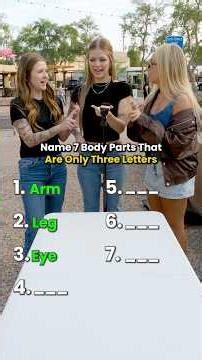 Name 7 Body Parts That Havel Three Letters