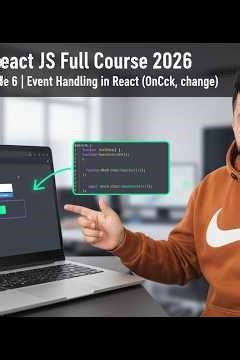 React JS Full Course 2026 – Episode 6 | Event Handling in React (onClick, onChange) Hindi #shorts