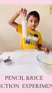 I saw one video my recently about this friction science experiment. We’re huge fans of science activities in our home. I like to do activities by myself first not because I don’t want to fail in front of sujay 😂 🌟Materials for Friction Experiment ✨Enough rice to fill a medium-sized plastic bottle ✨Pencil or chopstick ✨Funnel to get rice into the bottle ✨Medium sized plastic or glass bottle ✨A scoop to get rice to the funnel ( I dn’t have funnel ..I used paper funnel ) 🌟Steps to Friction Exper
