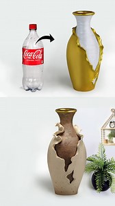 161K views · 2.5K reactions | Plastic bottle flower vase || Best out of waste || cement flower vase Easy Plastic bottle Flower vase making at home. # Materials :-- 1. Plastic bottle 2. White cement +pop (1:1) 3. Acrylic color 4. Clay 5. Clear varnish #diy #roomdecor #flowervase | Kuti Bari | Facebook