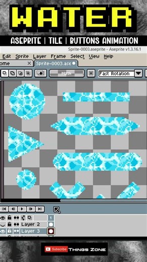 How to Create Water-Textured Buttons in Aseprite (Quick Tip) #pixelart #aseprite #animation #gamedev