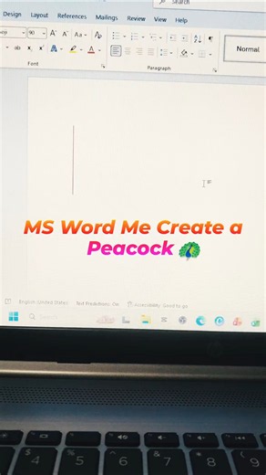 🦚 How to Make a Peacock in MS Word | Amazing Computer Trick 🤯 #Shorts