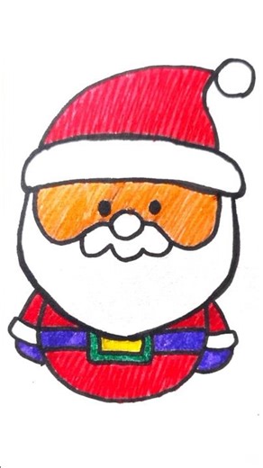 Easy Santa Claus drawing #easydrawing #kids #satisfying #Coloring #art