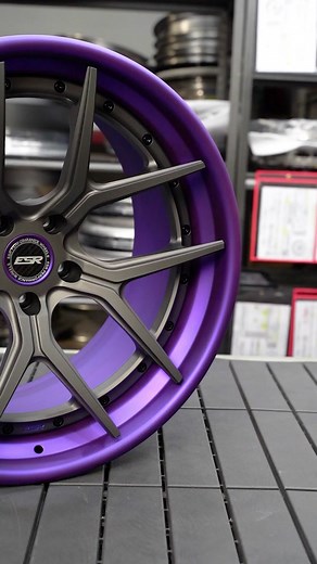 Custom ES2 S-Spoke Wheels in 'Forged Charcoal' and 'Frozen Illusion Purple' Barrels