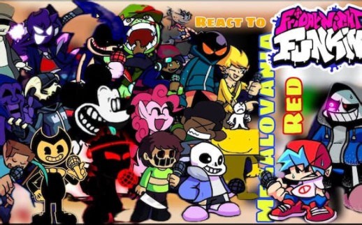 Fnf反应 But Everyone Sings Red Megalovania VS Dust sans fnf