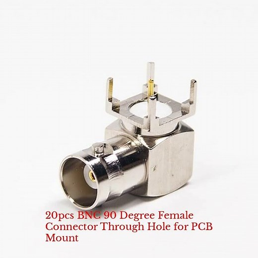 20pcs BNC 90 Degree Female Connector Through Hole for PCB Mount