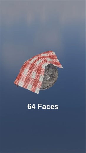 3D cloth simulation from 1 face to 16384 faces #blender #animation #3dart