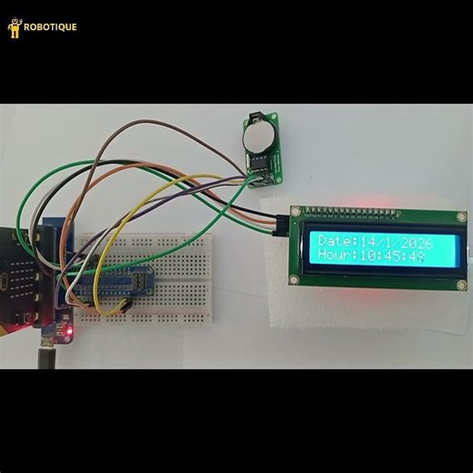 Micro:bit Digital Clock Project with DS1302 RTC Module #shorts