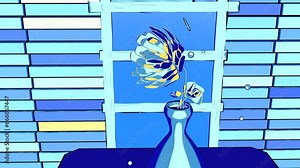 3D animation of blooming flower motion graphic in stylized toon shader. 4k Stock Video