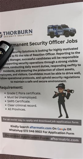 6.1K views · 25 reactions | Apply  bit.ly/Thorburn-SecurityJobs #jobs #JobOpportunity #jobsearch #jobseekers #viralpost2025シ #reelsviralシ #reelsviralシfb #reelsfbシ #reelschallenge #viralphotochallenge #viralphotochallenge | Youth Of Tsomo | Facebook