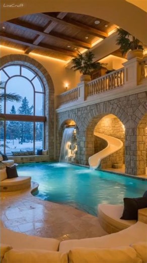Ruined Pool Hall to Luxury Indoor Waterpark Home 😱 #viralvideo #shortvideo #luxuryhome