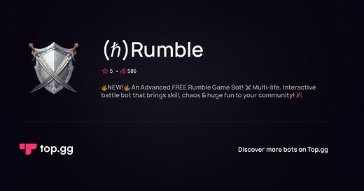 Add (ℏ)Rumble Discord Bot | The #1 Discord Bot and Discord App List