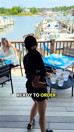 Waitress Literally DROPS Everything When Table Is Ready 😂