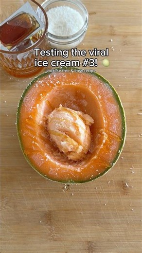 Viral Cantaloupe Melon Ice Cream 🍈🍦#viralrecipe #melon #easyrecipe #shorts