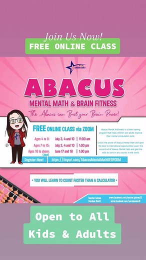 Clases Gratis de Matemáticas Mentales con Ábaco Online