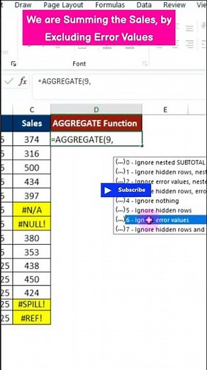 Master Excel’s AGGREGATE Function | Ignore Errors