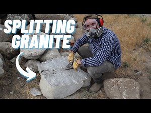 Splitting Granite Boulders Using Feathers and Wedges