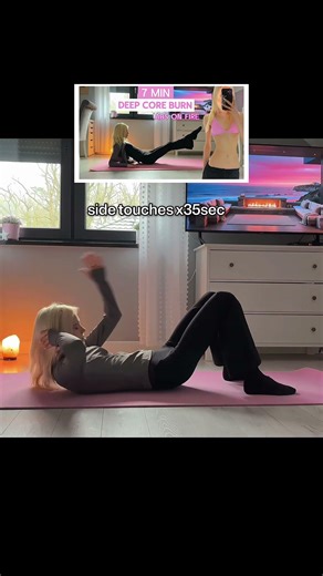 challenge yourself with this 7 minute deep core workout !💗🔥 #workout #pilates #fitness