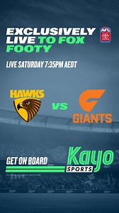 🏉 The only place to watch the Hawks live this Saturday is Fox Footy, on Kayo. | Kayo Sports