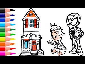 🔴🔴 Coloring to of the Marvel's SPIDEY and His Amazing Friends house