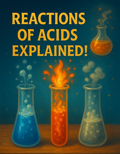 Reactions of Acids Explained! Discover how acids interact with different substances to create bubbles, heat, and exciting visual changes — making chemistry fun and easy to understand! #ScienceFacts #ChemistryFun #AcidsAndBases #ScienceLearning #STEMEducation #SehyogAcademy | Sehyog Academy UK