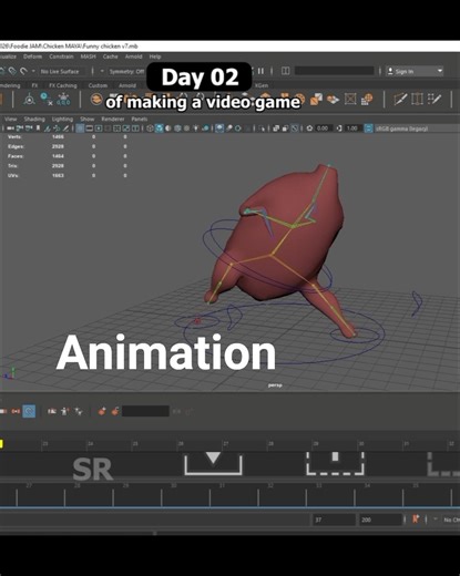 Day 02 of making video game | Making animation for my chicken | Maya, Unity #3d #3dgamedevelopment