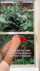 The No Tools 2” Cordless Vinyl Faux Wood Blinds install fast with 3M adhesive brackets and deliver a sleek, cordless look with beveled slats for better privacy easy, modern, and renter-friendly. #NoToolsNeeded #EasyInstall #CordlessBlinds #FauxWoodBlinds #RenterFriendly #DIYMadeEasy #Blindster | Blindster.com