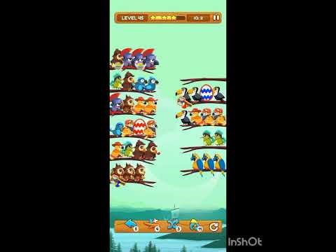 Bird Sort 2 Color Puzzle Level 45 Solution Step By Step Easy Walkthrough
