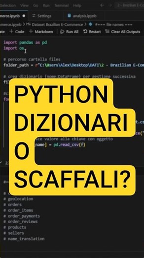 Dizionari Python: il trucco per gestire più file #pandas #tutorial