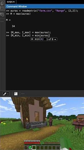MATLAB max() and min() with MINECRAFT AURA FARMING