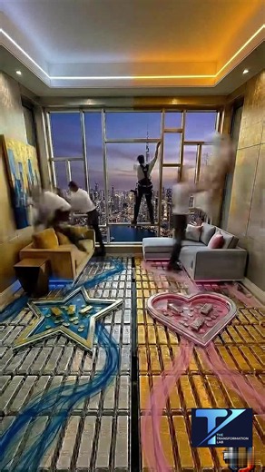 INSANE GOLD & SILVER RESIN FLOOR #epoxy #fyp #foryou #viral #viralvideo #tiktokviral #epoxyfloor
