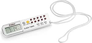 Polder Combination Clock, Timer and Stopwatch with Large, Easy-to-Read Digital Display, White